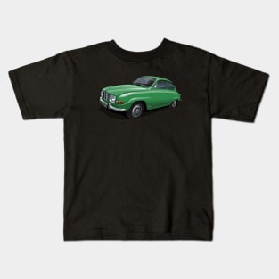 1971 Saab 96 saloon in tyrol green Kids T-Shirt